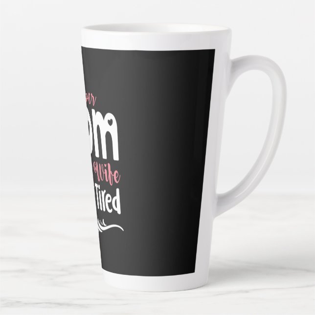 Tasse Latte Mère Cadeau Super Maman Super Femme (Droite)