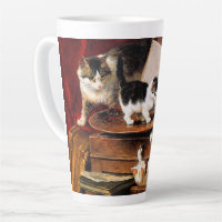 Mère Chat et chatons sur table