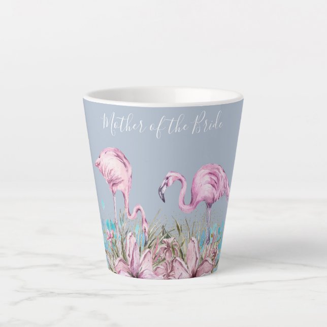Tasse Latte MÈRE DE LA BRIDE Flamant rose de rougissement Mari (Devant)