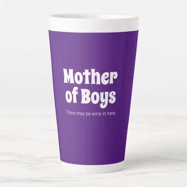 Tasse Latte Mère drôle garçons brillant violet (Devant)