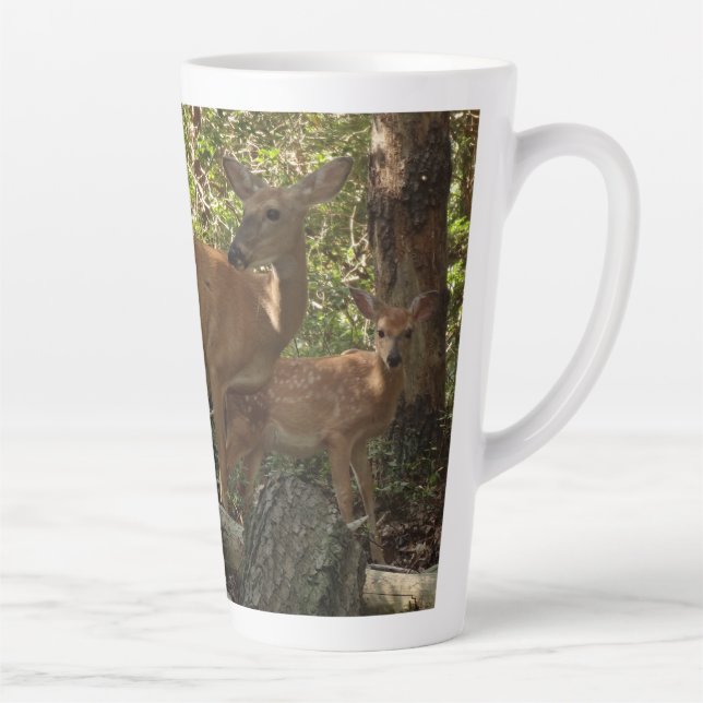 Tasse Latte Mère et bébé cerf au Parc national de Shenandoah (Droite)