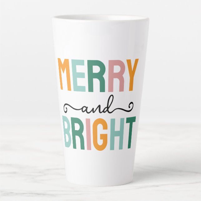Tasse Latte Merry Christmas Classical Unique Minimalist Plain (Devant)
