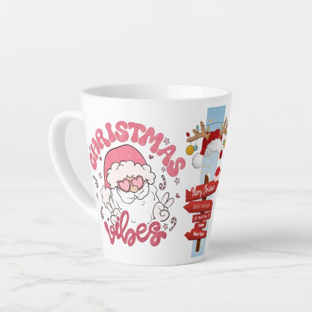 Tasse Latte Merry Christmas  holiday gift (Angle gauche)