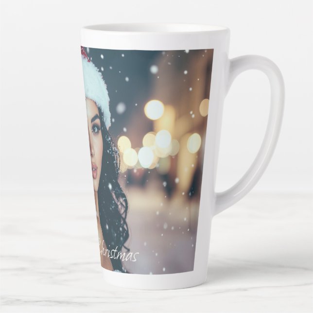 Tasse Latte Merry Christmas - Santa Girl (Droite)