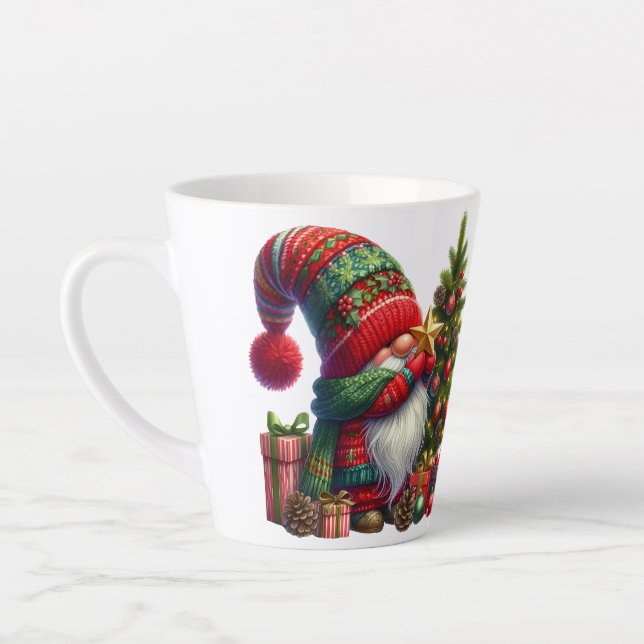 Tasse Latte Merry Christmas Santa Gnome (Gauche)