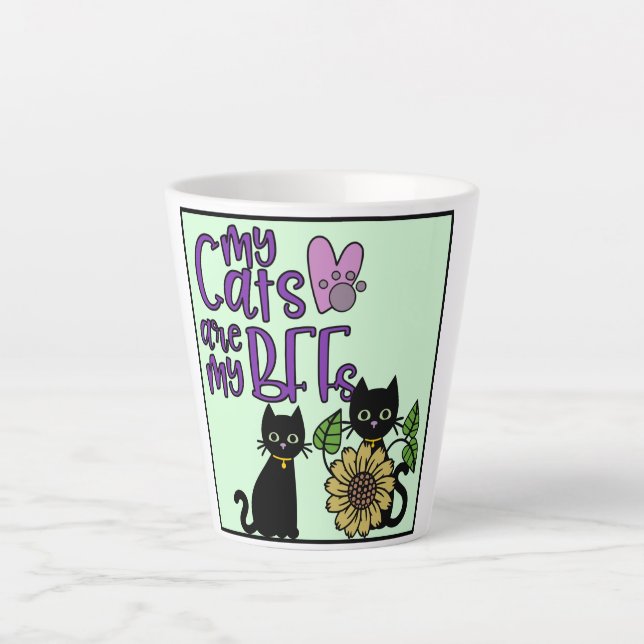 Tasse Latte Mes chats sont ceux de mon Bff (Devant)