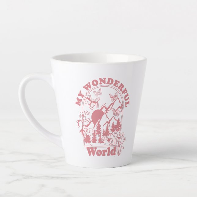 Tasse Latte Mes merveilleuses fleurs rétro du monde (Gauche)