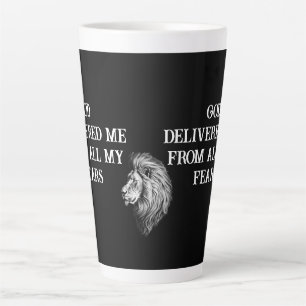 Tasse Latte Message Biblique Inspirationnel de Courage Chrétie