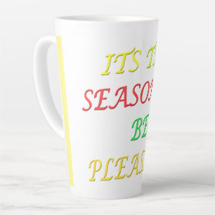 Tasse Latte Message du logo de Noël saisonnier en couleurs mix