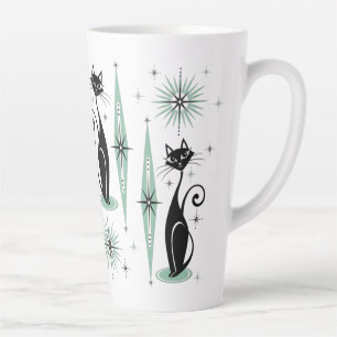 Tasse Latte Mi-siècle Meow Retro Chats atomiques ©studioxine
