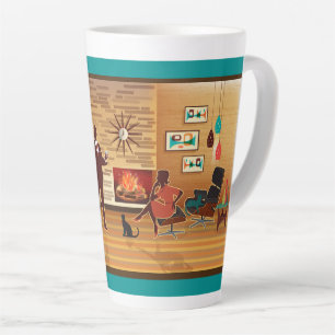 Tasse Latte Mi-Siècle Moderne Maison Salon Scène