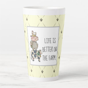 Tasse Latte Mieux à la ferme d'animaux empilés