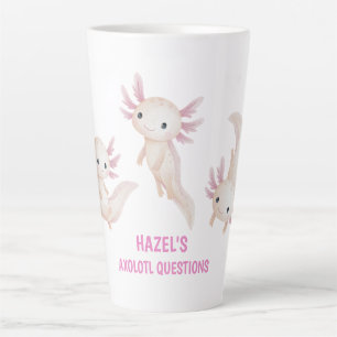 Tasse Latte Mignon Axolotl Aquarelle Questions Enfant Personna