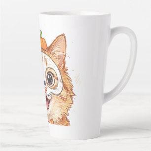 Tasse Latte Mignon chauve-souris violette Illustration au cray