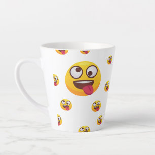 Tasse Latte Mignon drôle langue sortant Émoji