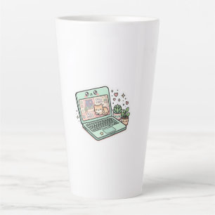 Tasse Latte Mignon Kawaii Ambiance Décontractée Autocollant D'