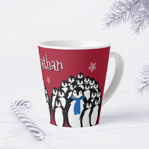 Tasse Latte Mignon Pingouin Personnalisé