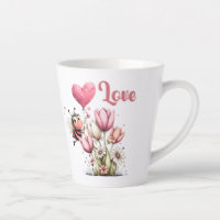Mignonne abeille amour cœur et floral