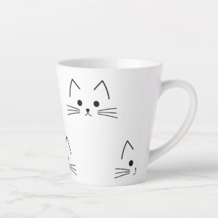 Tasse Latte Mignonne chatte face muette