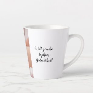 Tasse Latte Mignonne Serez-Vous Parrain Bébé Photo Christening