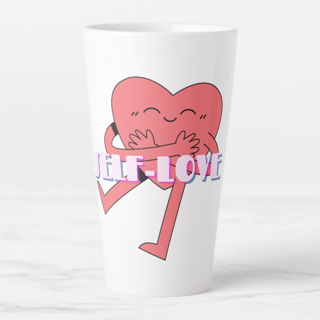 Tasse Latte Mikitiez coeur rose selfloe june gemini (Devant)