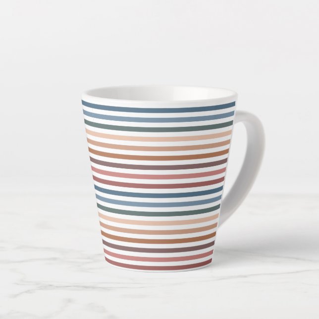 Tasse Latte Minimalist Muted Rainbow Lines (Angle droit)