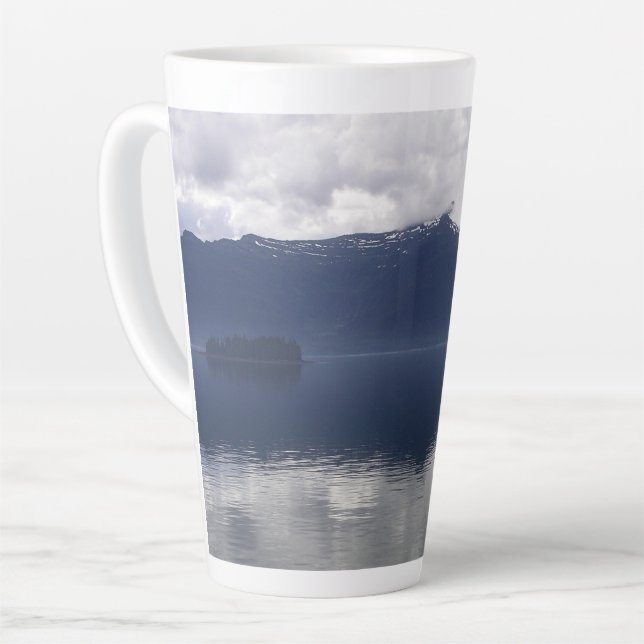 Tasse Latte Misty Alaskan Sea dans les tons bleu (Angle gauche)
