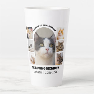 Tasse Latte Modèle de collage photo de mémorial de chat 7 Homm