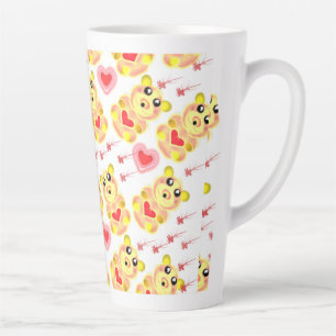 Tasse Latte Modèle de nurserie Ourson Cœur Doux