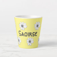 Modèle floral Nom personnalisé jaune