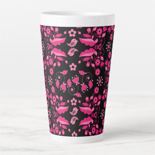 Tasse Latte Modèle floral rose moderne scandinave