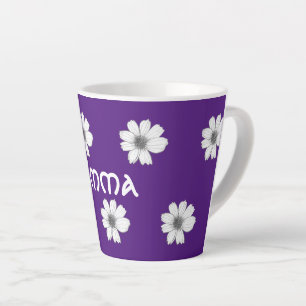 Tasse Latte Modèle floral violet
