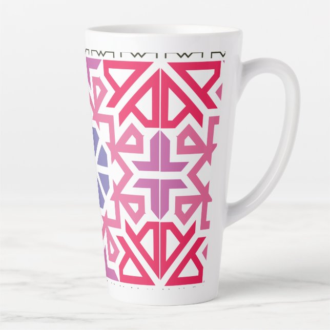 Tasse Latte Modern Geometric colorful Boho Pattern (Droite)