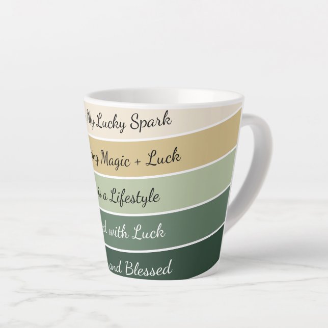 Tasse Latte Modern St. Patrick’s Day Gradient (Angle droit)