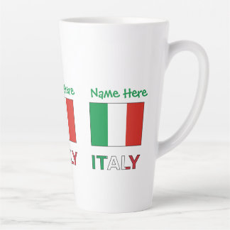 Tasse Latte Modern Tricolore Name Here Italian Flag
