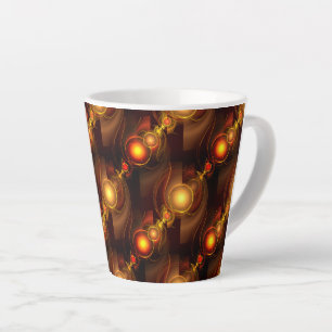 Tasse Latte Moderne Élégant Bohème Doré Motif d'Art Abstrait #
