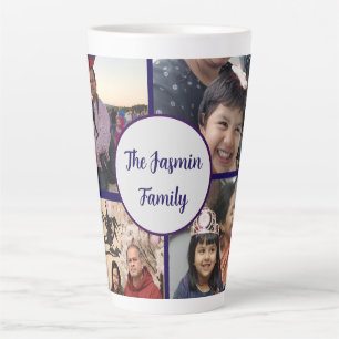 Tasse Latte Moderne élégant multi photo famille stylée