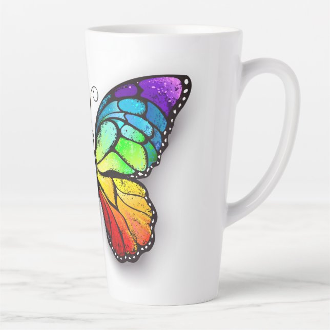 Tasse Latte Monarque papillon arc-en-ciel (Droite)