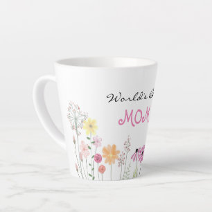 Tasse Latte Monde Meilleure maman   Jardin Fleur sauvage