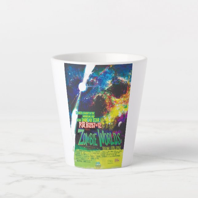 Tasse Latte Mondes Zombie Galaxie d'Halloween (Devant)