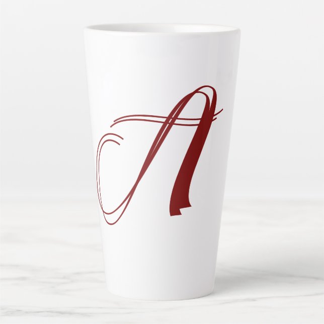 Tasse Latte Monogram Initial Name Minimal Script Wedding Gift (Devant)