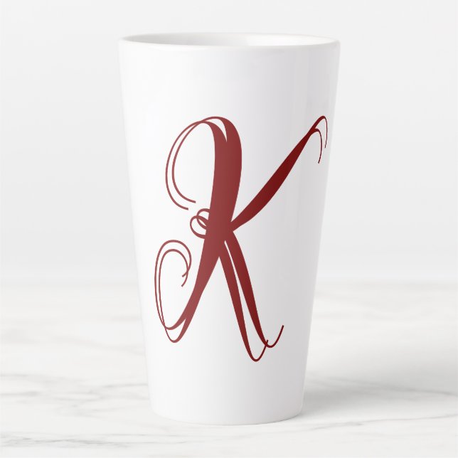 Tasse Latte Monogram Initial Name Script Minimal Wedding Gift (Devant)