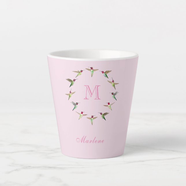 Tasse Latte Monogramme Colibris (Devant)