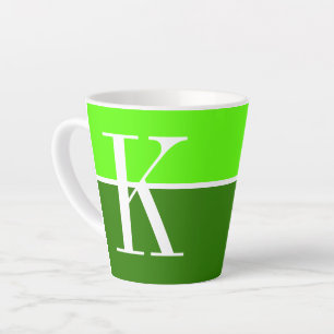 Tasse Latte Monogramme cool moderne à deux tons