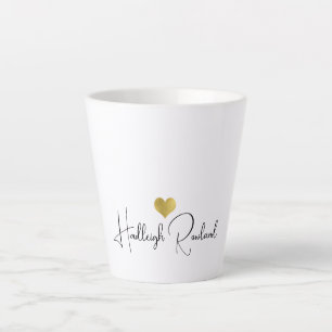 Tasse Latte Monogramme de nom de script manuscrit moderne pers