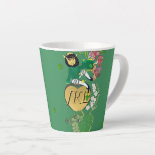 Tasse Latte Monogramme Leprechaun Floral