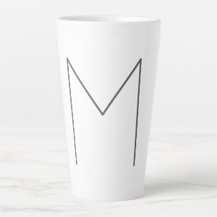 Tasse Latte Monogramme Moderne Simple Minimaliste Uni