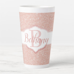 Tasse Latte Monogramme Parties scintillant rose