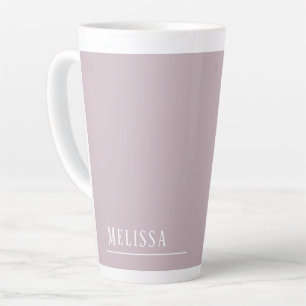 Tasse Latte monogramme personnalisé, lavande moderne