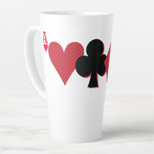 Tasse Latte Monogramme Personnalisé Pont et Poker